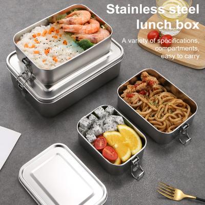 Lunchbox aus Edelstahl, auslaufsichere Bento-Box für Kinder und Erwachsene, Lebensmittelbehälter für Sandwiches, Obst, Snacks