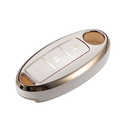 

Чехол для ключа VekAuto Key Fob Shell Cover Case 3 Button для Nissan Altima Pathfinder Гибкий TPU Белый Smart Keyless Entry Key Fob Protector Shell