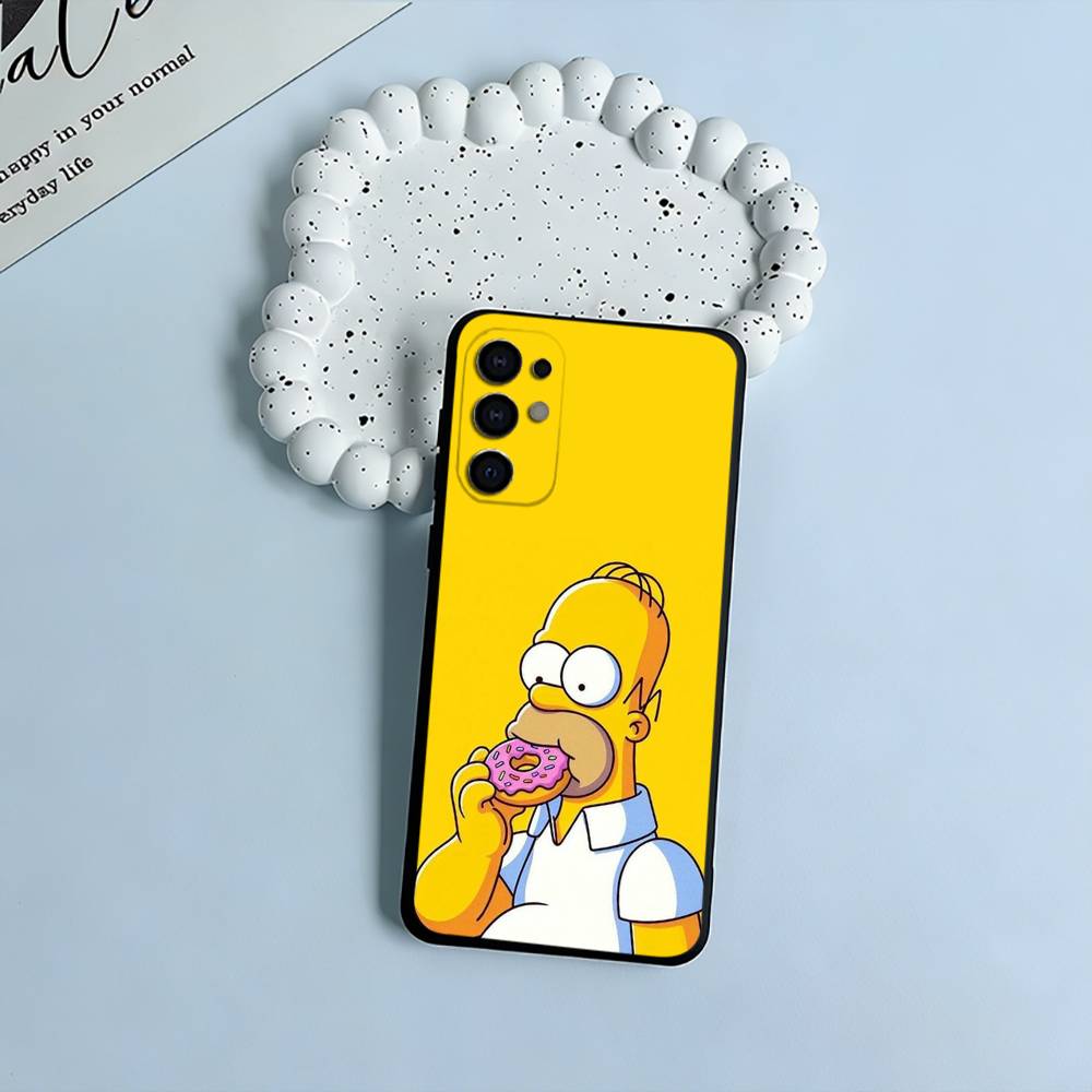 Simpsons-Funny Cartoon Phone Case For Samsung S25,S24,S21,S22,S23,S30,Ultra,S20,Plus,Fe,Lite,Black Soft Silicone