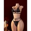 S-XXL Women Sexy Lace Mesh Bra Sheer See Through Design Elastic Straps Lingerie Set