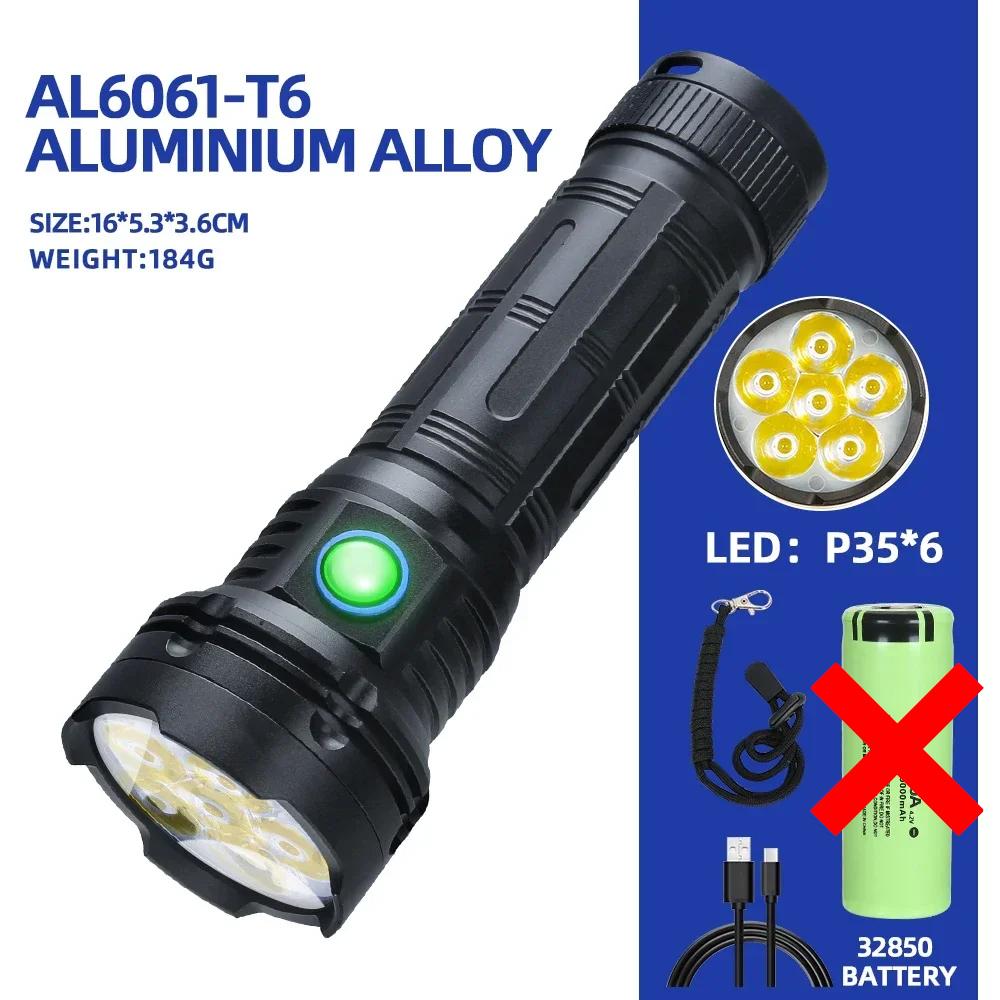Super Bright Led Flashlight Rechargeable 5100LM Powerful Tactical Torch Lamp Use 32850 Battery Outdoor Emergency Camping Lantern