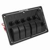 5 Gang Toggole Switch Panel 12‑24V On Off Aluminum Red LED Indicator for Car Truck RV Yacht UTV