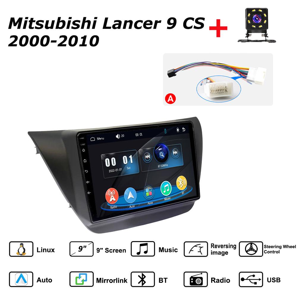 

Car Radio Multimedia MP5 Player Head Unit Stereo BT For Mitsubishi Lancer 9 CS 2000-2010 A чёрный