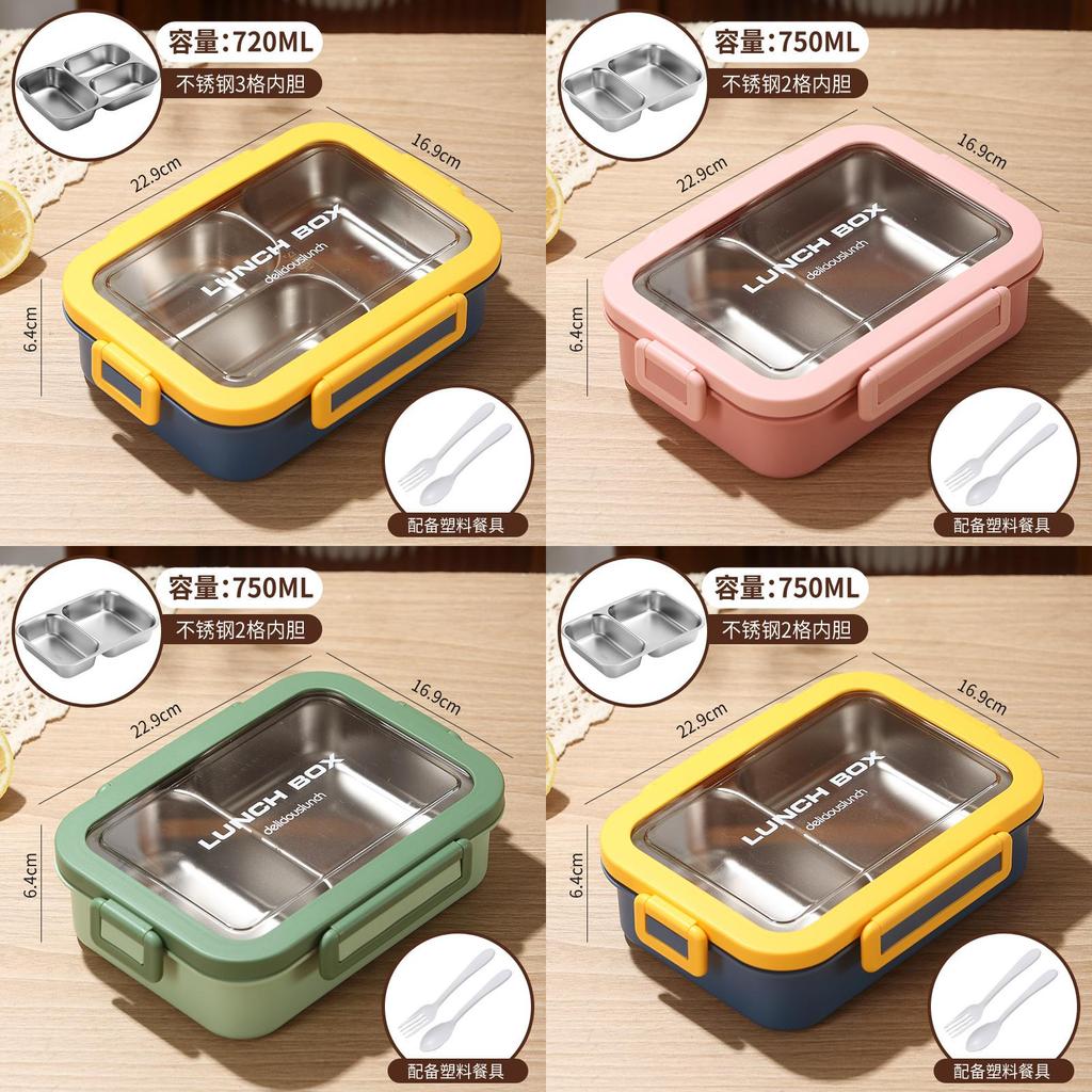 Microwave Safe Lunch Box With Dividers For Office Workers And Students In Nordic Style
