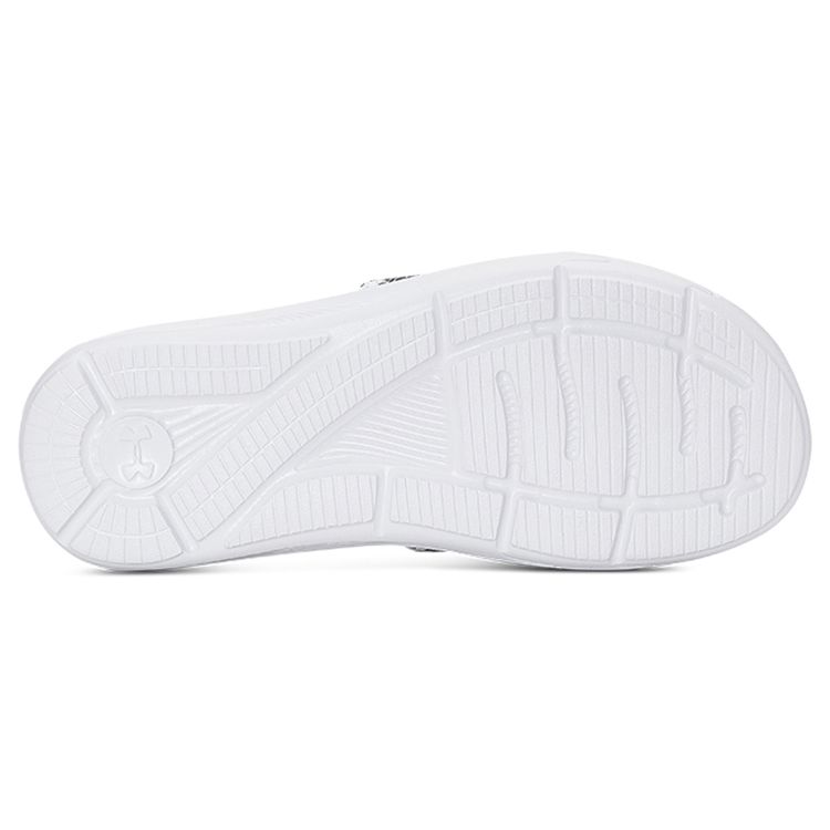 Under Armour  Ignite 6 Graphic Strap Slide Black White Women Sneakers 3024453-002