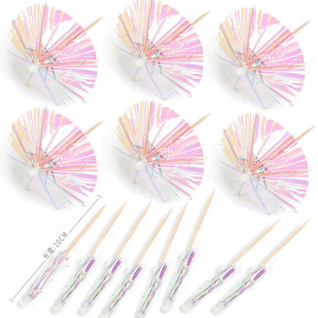 Tropical Cake & Cocktail Decoration Set: Coconut Tree, Umbrella, Insert Cards