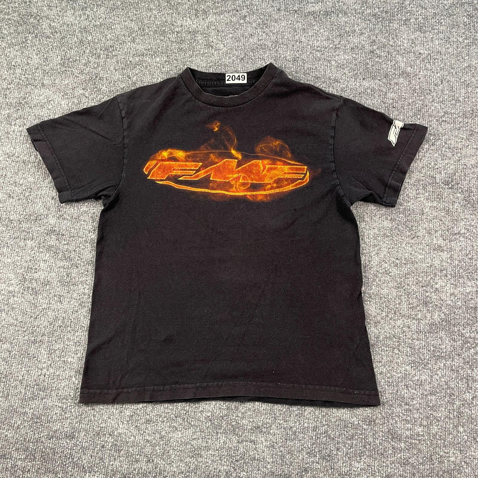 FMF Racing Fire Flaming Shirt Teens Large 18x22 Black Unisex T-Shirt XXXL