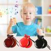 2Pcs Children Wooden Castanets Toy with String Pocket Hand Finger Castanets Percussion Instrument Baby Early Educational Musical Instrument Sensory