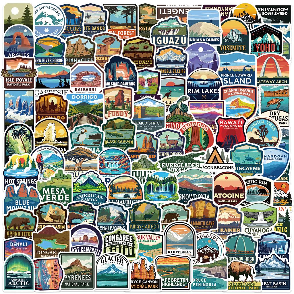 100 Cartoon National Park Graffiti Stickers DIY Decorative Guitar Notebook Suitcase DIY Waterproof