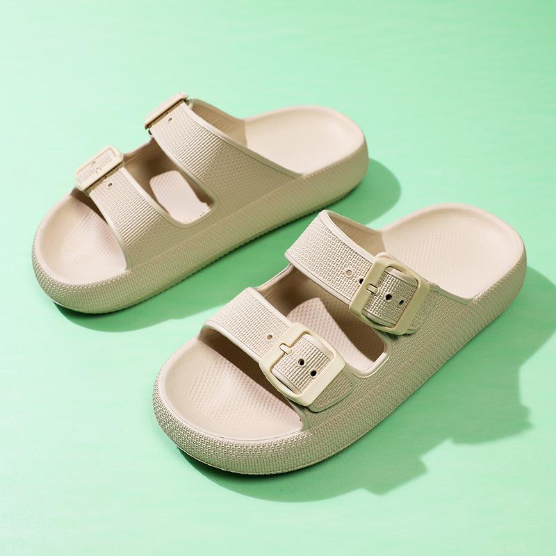 Sandali Zeppa Estivi da Donna Moda Morbide Ciabatte da Spiaggia Nuvola con Doppia Fibbia Nuovi 2025 Comfort Infradito Piatte in EVA