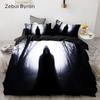 3D Print Bedding Set Custom/Europe/USA Queen/King,Duvet Cover Set,Quilt/Blanket Cover Set Halloween Black Forest,drop Ship