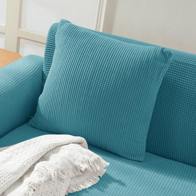 New Design Colors Thick Polar Fleece Sofa Protective Cover Jacquard Solid Printed Pillowcase Cover For Soft Cushion 45x45cm