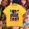 Girls Graphic Tshirt Suitable for Children Featuring KATSEYE Print Design Casual Short Sleeves Crew Neck