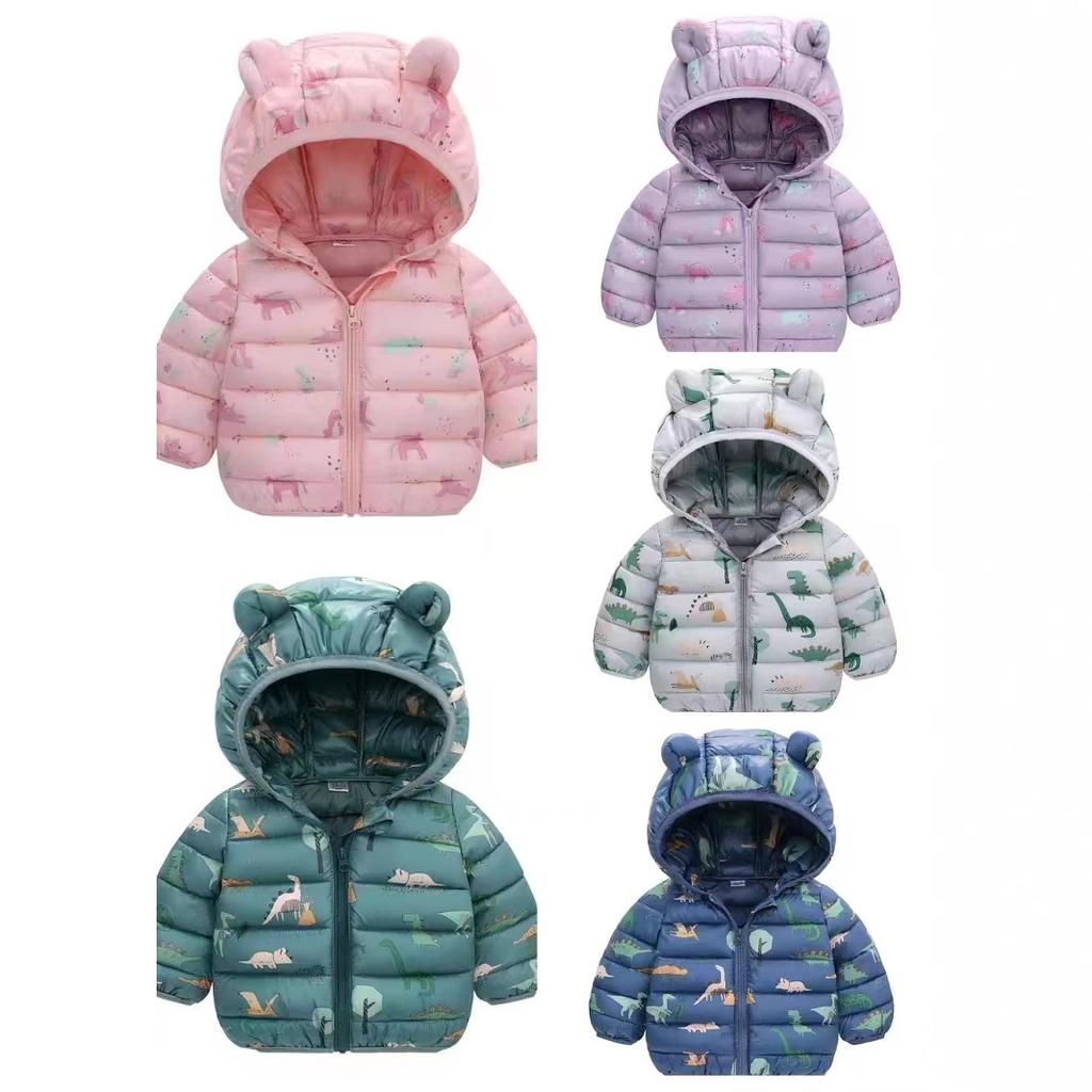 Autumn and Winter Boys and Girls Hooded Down Jackets Warm Lightweight Cotton Coat Jacket fashion cute cartoon print cotton-padded clothes