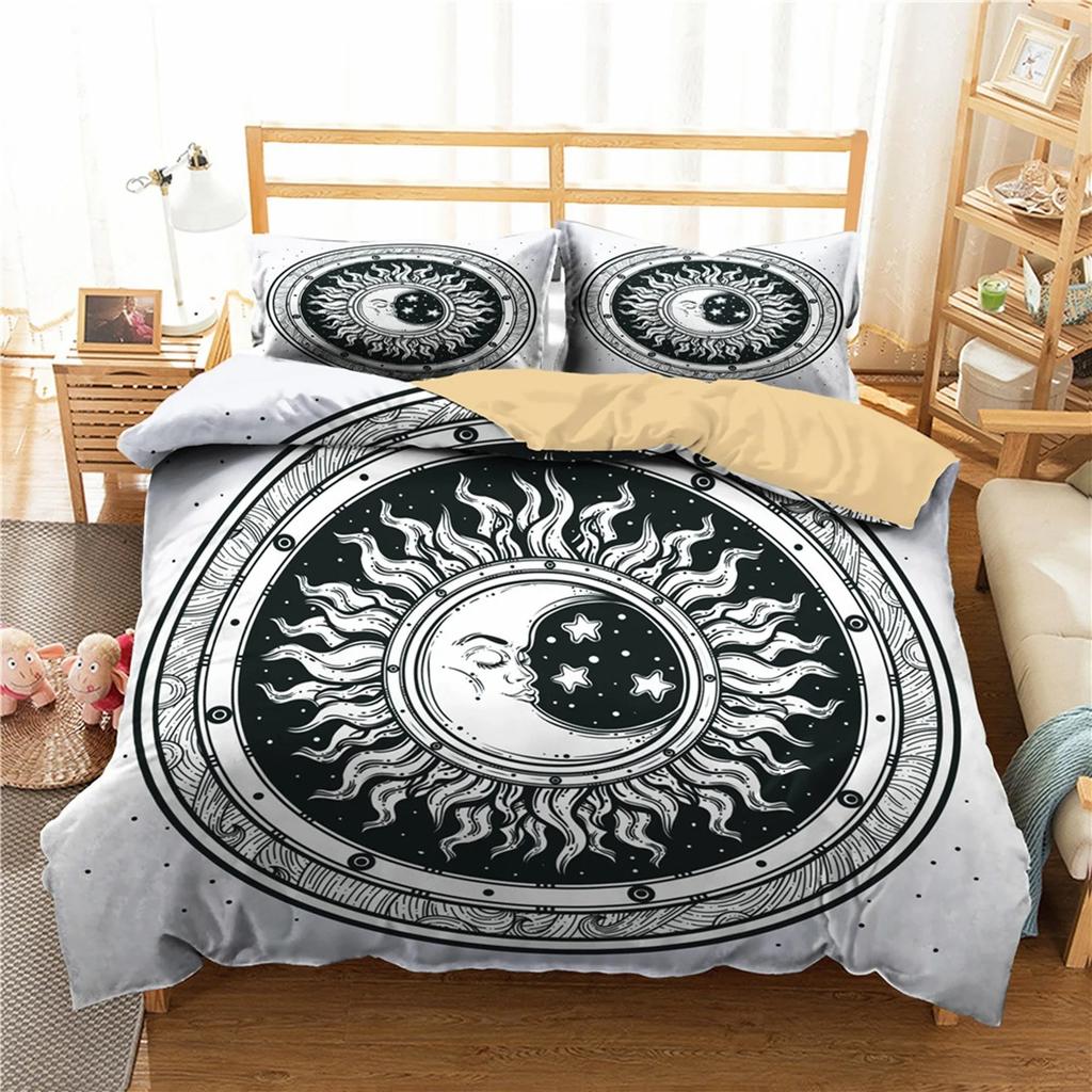 Comforter Mandala Sun And Moon Decor Set King Queen Sizeboho Exotic Style Polyester Bedding Set For Adults