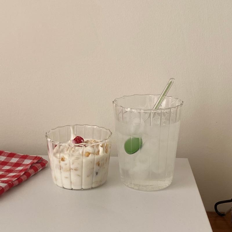 Simple High Borosilicate Heat-Resistant Glass Transparent Coffee Cup Cold Drink Water Cup Pudding Cup
