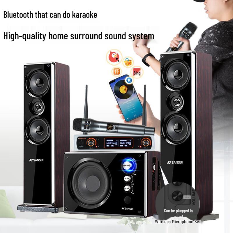SANSUI Active Bluetooth Home Theater & Karaoke Speaker System