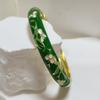 Extra Width Enamel Bangle 1cm Colorful Enamel Bangle Five Leaves Enamel Bracelet  Souvenir Gift