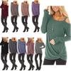 Elegant Women Off One Shoulder Long Sleeve T Shirt Stylish Casual Blouse Tunic Top