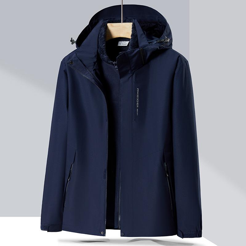 Men's Winter 4-in-1 Hardshell Men's and Women's Fleece Lining Double-sided Wear Lamb Fleece Jacket Outdoor Mountaineering Clothing