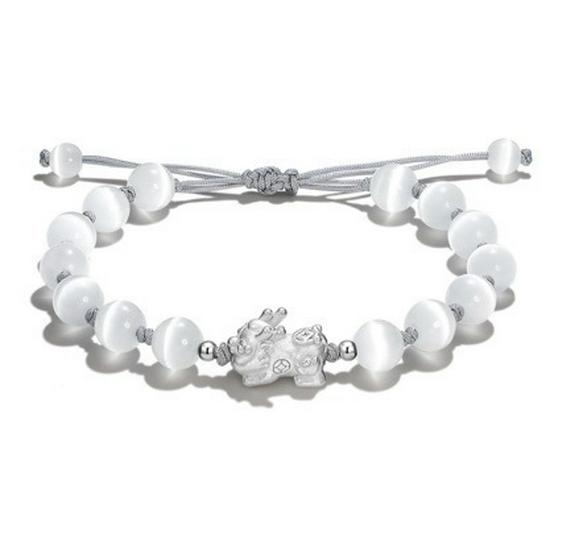 Sterling Silver Pixiu Couple Bracelets: Men's & Women's Beaded Love Tokens - Perfect for Christmas