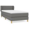 Vidaxl Letto Continentale Con Materasso, Tessuto Grigio Scuro 90X200 Cm