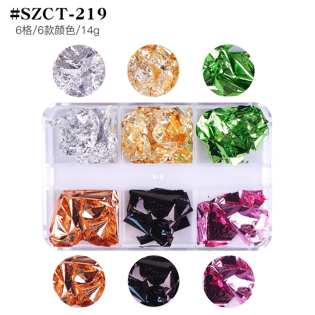 12 Grid Box Nail Art Jewelry Gold Foil Nail Art Gold Foil Color Foil Nail Art Jewelry Diy Mixed Combination