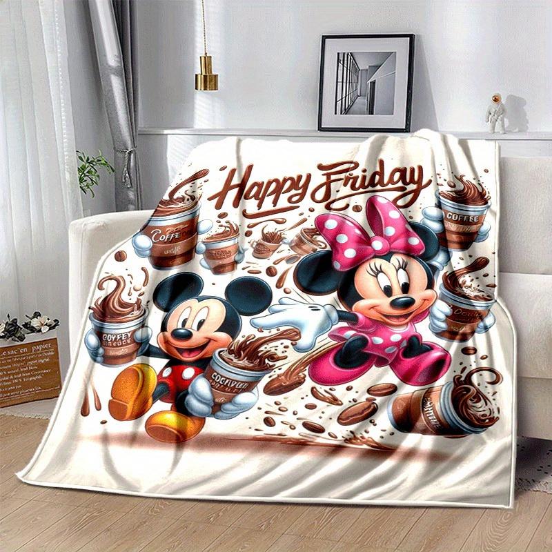 1pc Mickey Printing Blanket - Soft, All-Season Throw for Office Blanket, | Personalized Gift with Adorable Cartoon Design