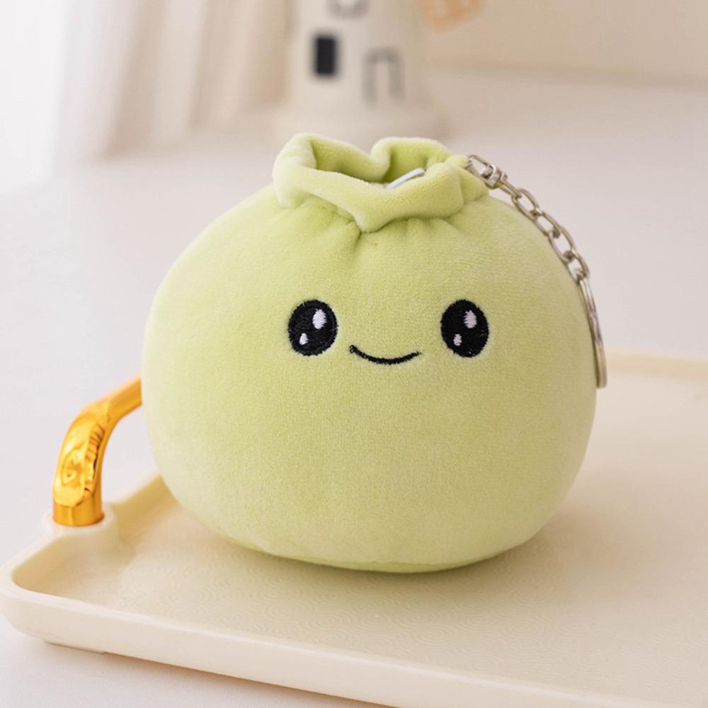 Face Food Gedämpftes gefülltes Brötchen Schlüsselanhänger Plüschknödel Schlüsselanhänger Chinesischer Reis Bao Plüsch Kindergeschenk