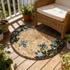 Floor Mat Semi-Circular Design 3D Illusion Rug Non-Slip Decorative Door Mat Entryway Living Room Bedroom Fade-Resistant Area Rug
