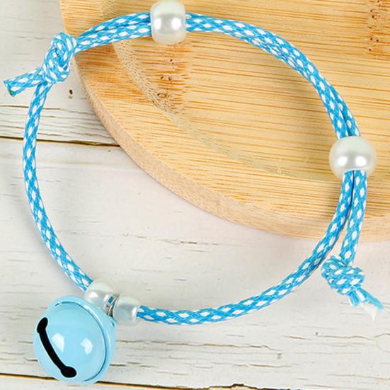 Cat Collar with Bell Slip-On Design No Buckle Adjustable Pet Collar Braided Rope Dog Collar for Puppy Kitten Small Dogs Cats