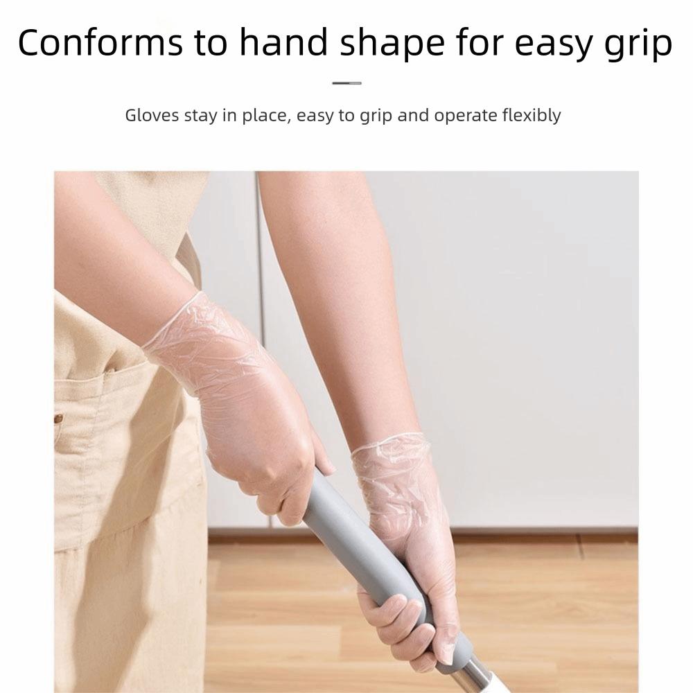 100Pcs Transparent Disposable Gloves Thick And Durable PVC Cleaning Gloves Comfortable Fit Flexible Touch Plastic Gloves