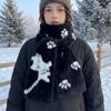 Soft Guitar Cats Scarf Double Sided Long Plush Muffler Fashion Winter Scarf  Autumn Winter