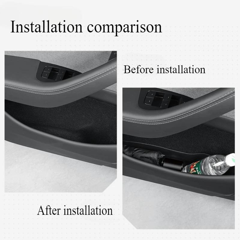 For Tesla Model Y/YL Juniper 2025 2026 Door Slot Storage Box Organizer Door Side Waterproof Umbrella Box Interior Accessories
