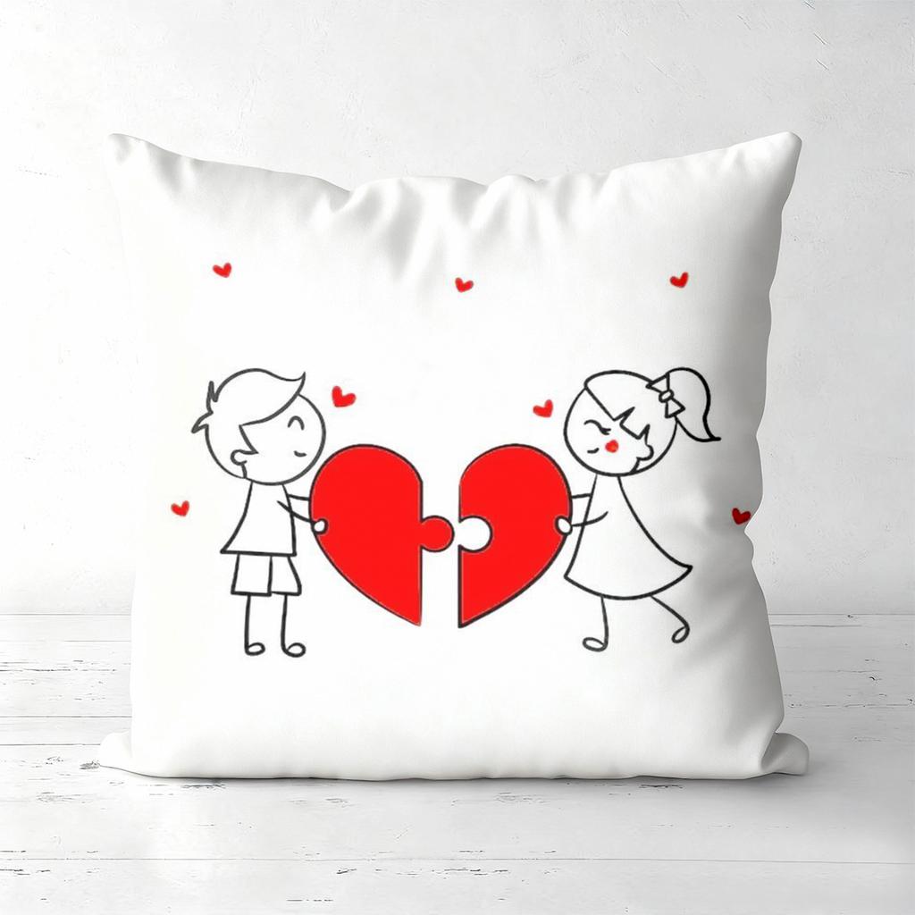Cute Couple Heart-Shaped Pillows for Romantic Decor Polyester pillowcase, sofa decorative cushion cov Headboard Pillow