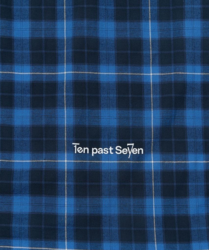 TEN PAST SEVEN Back Print Check Shirt - Blue