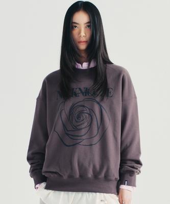 Nigaennikol Nicole Rose Printing Sweatshirt_Charcoal Black