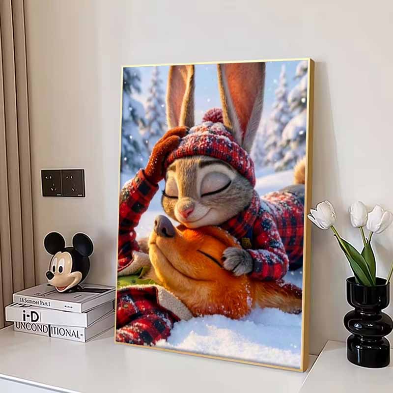 Disney Diamond Painting Zootopia Winter Healing Theme Fan Art Cartoon Mosaic Diamond Cross Stitch DIY Gift Home Decor