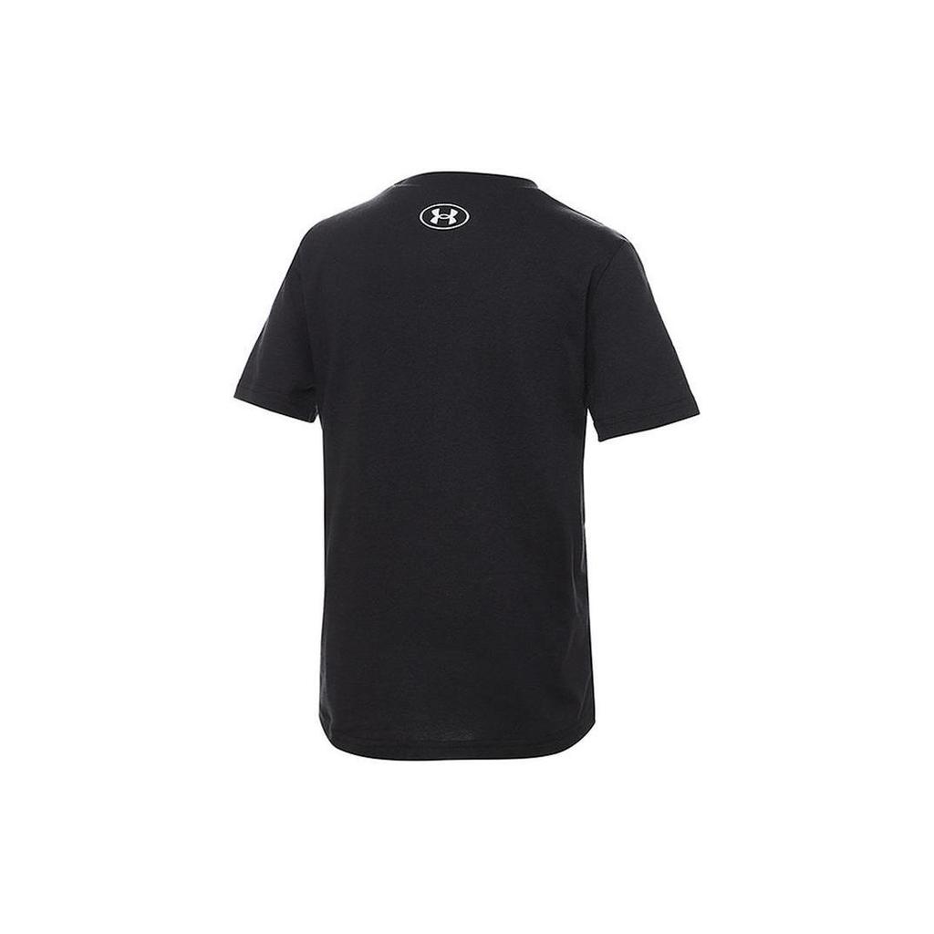 Under Armour Kids Logo Print Sports Casual Short Sleeve T-Shirt Kids Tops Black 1363282-001