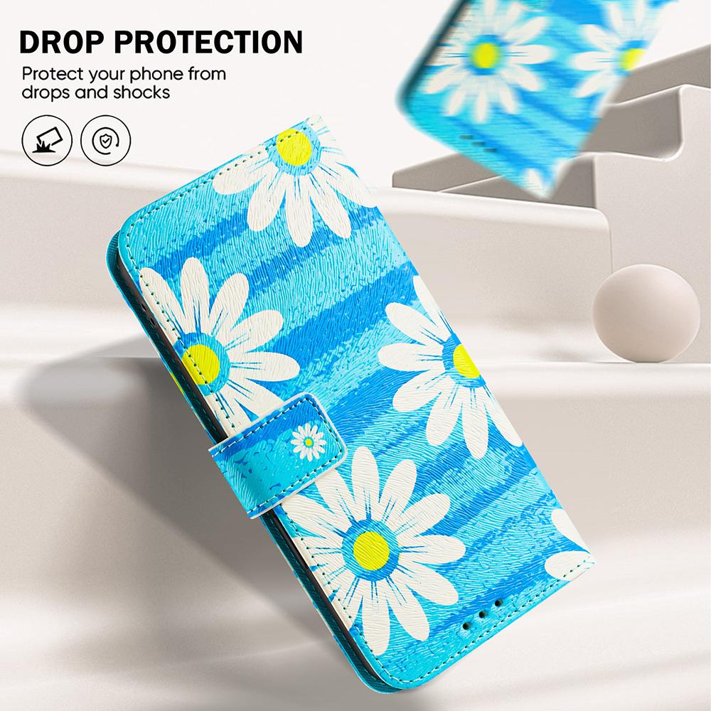 Coloured Drawing Wallet Case for Moto G Stylus 4G 5G E13 E22 E22i E32 Shockproof Stand Card Slots Strap Flip Phone Cover Cover