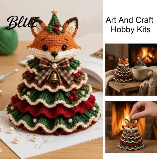 Kit de Ganchillo para Principiantes Kit de Árbol de Navidad Animal DIY Vaca de las Highlands Hilo Decorativo Lindo Manualidad con Hilo Perro Salchicha Gato Manualidades para Principiantes Festivo Hecho a Mano