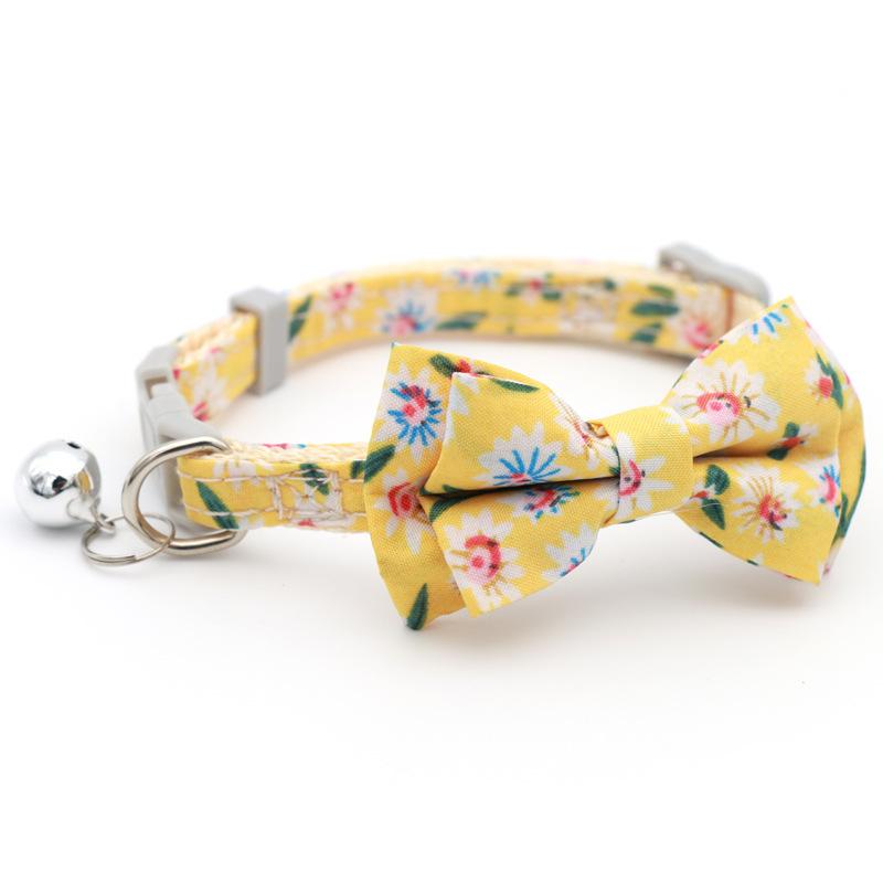 1pc Cute Cat Collar Small Puppy Cat Dog Collars Bow Kitten Collar Bowknot Necklace With Bell For Dog Cat Chihuahua Pet Supplies