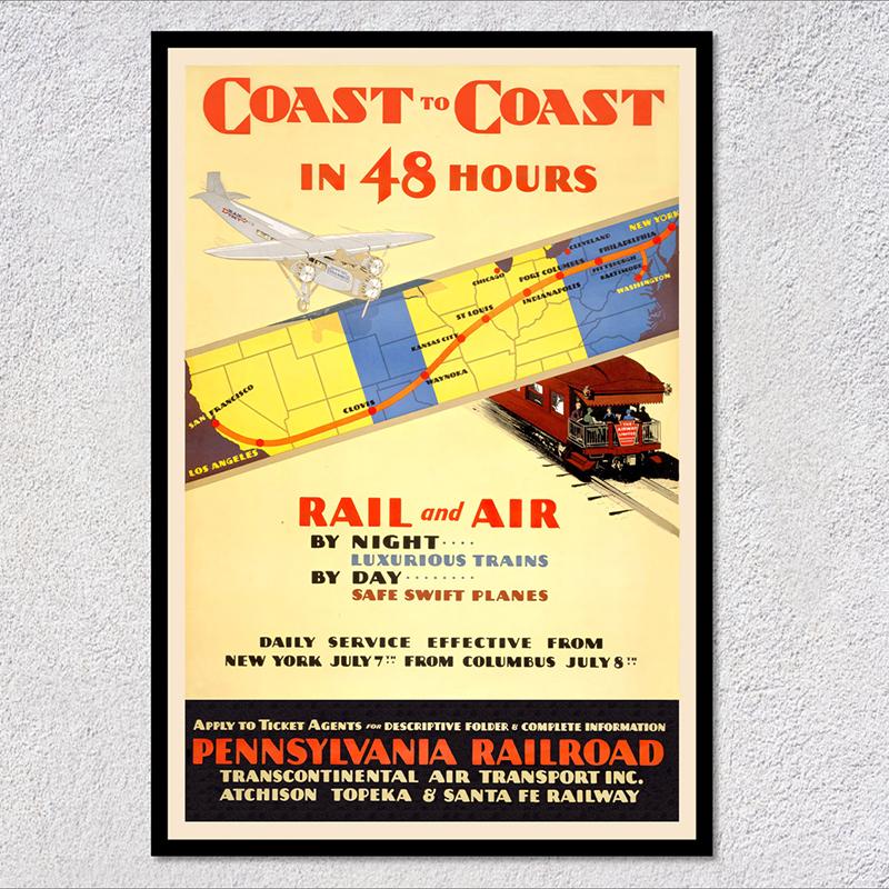 Retro Airways Flights Poster Vintage Aviation Wall Art Print Flying Machines Canvas Painting Pictures for Home Decoration