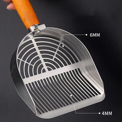 Pet Cat Waste Shovel Long Handle Stainless Steel Metal Shovel Litter Filter Garbage Sand Scoop Pet Cleaning Tool Cat Supplies