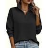 Women's Casual Knitted Zipper Sweater, Long-sleeved V-neck Loose Pullover, Pure Color, Suitable for Wearing In Spring and Autumn, Regular Hem