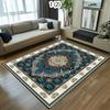 European Vintage Living Room Carpet Geometric Flowers Pattern Area Rug Soft Non-slip Modern Home Decor Floor Mat for Bedroom