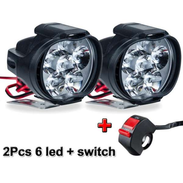 2pcs 15W 12V 6LED Headlight Headlamp Bulb Fog Light For Motorcycle Car E-bike 2pcs 15W 12V 6LED Headlight Headlamp Bulb Fog Light For Motorcycle Car E-bike