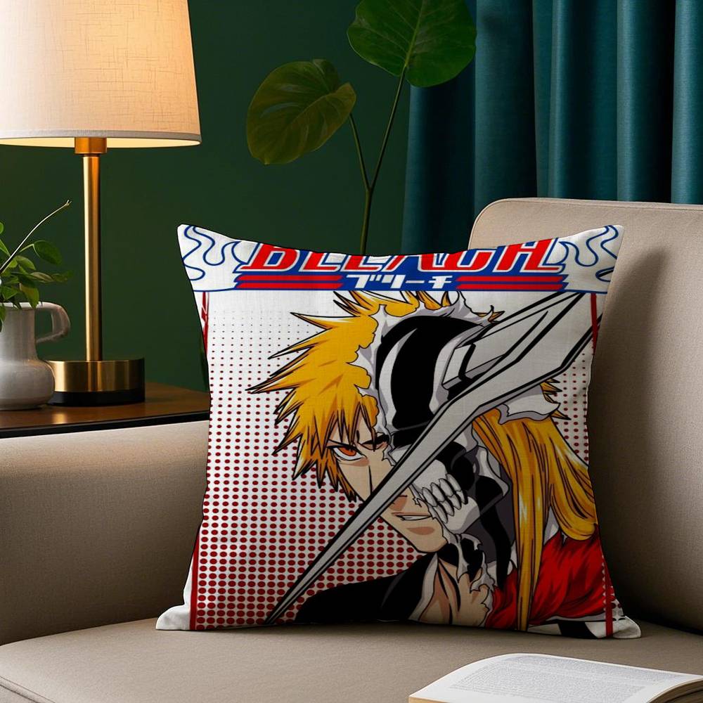

Anime B-Bleach Cool Pillow Case Plush Fabric Soft Pillowcase Double Sided Print Sofa Cushion Cover Throw 12x12Inch