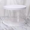 Plastic Transparent Cake Box Round Cake Packaging Boxes Organizer for Home Dessert Shop (White Sing