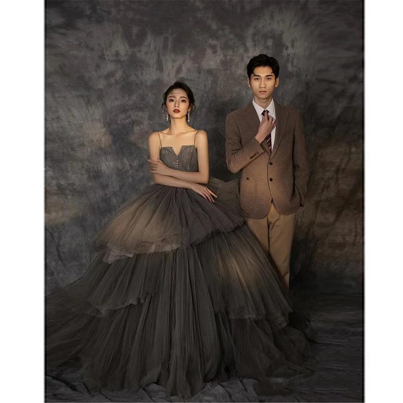 

Свадебная пара Вопрос Цвет одежды Платье Мори Серый Элегантное свадебное платье Длинное платье со шлейфом XXXL серый